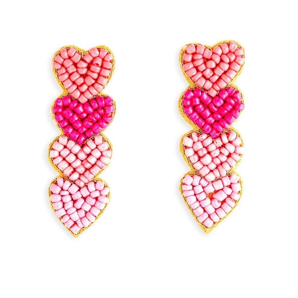 Primrose Ombré Pink Heart Earrings